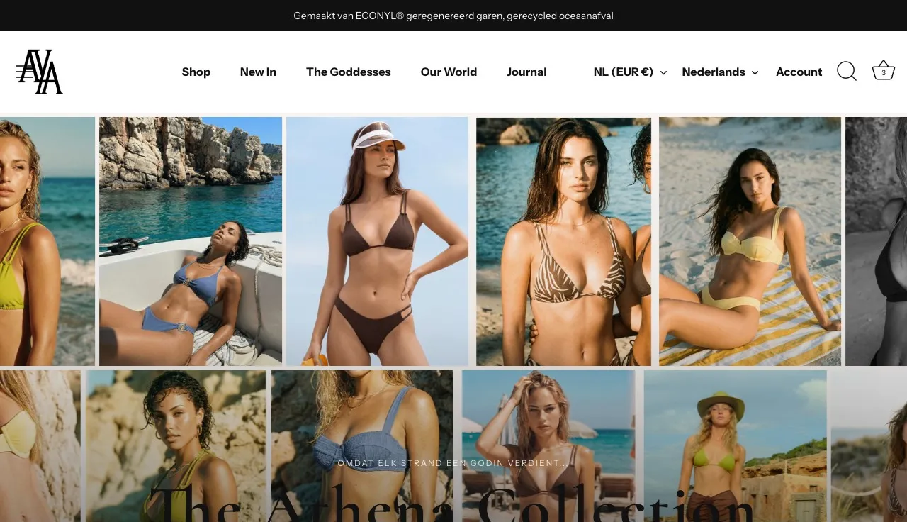 Na: de homepage na de herbouw van het thema