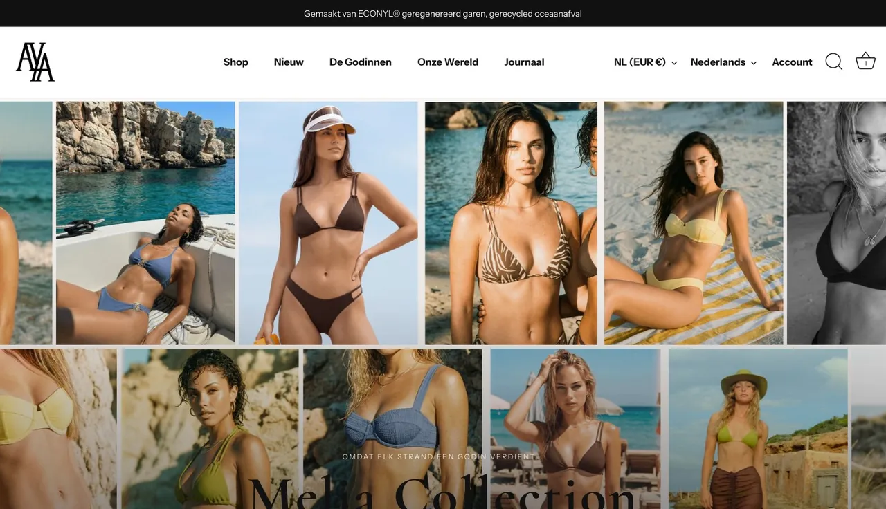 Voor: de homepage bij de nulmeting