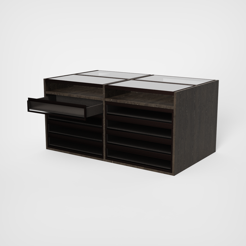 KeyShot-render: kast I725 met glazen laden